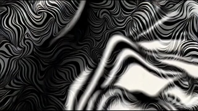 Black and white swirling pattern design.