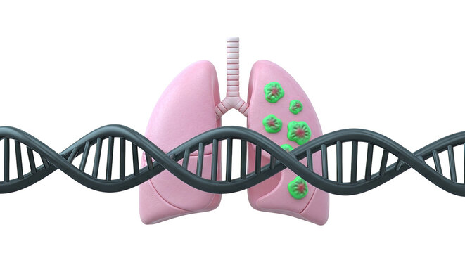 Lung Cancer and DNA Illustration
