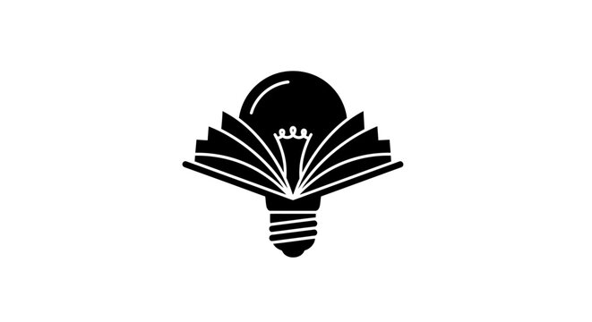 Creative Light Bulb with Open Book Concept Icon
