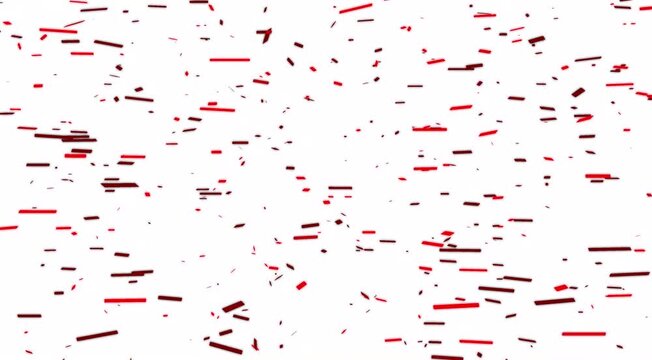 Confetti: Colorful Celebration Falling On White Elegant Red Rectangular Particles Flying in Sphere Motion - Professional Stock Footage for Website Backgrounds, Presentation Slides, and Creative 4k