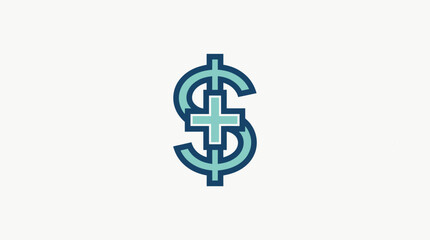 Obraz premium Medical Dollar Sign Logo on White Background