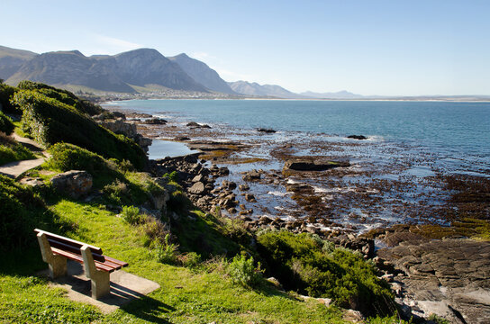 A bench with a view over the ocan in South Africa