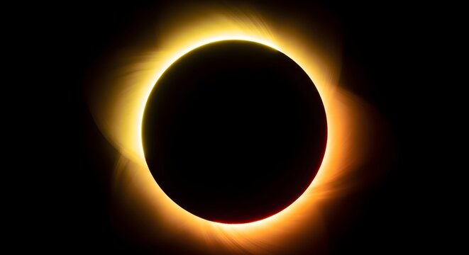 Dramatic solar eclipse a stunning view of the sun's corona during totality