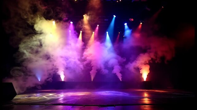 Dramatic Stage Lighting and Smoke Effects Creating an Immersive Atmosphere