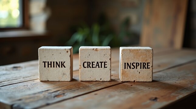 Stone Blocks THINK CREATE INSPIRE Text
