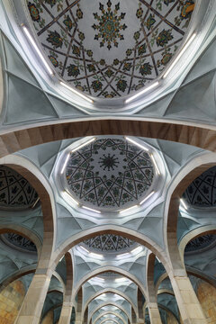 Awesome ceiling of Alisher Navoiy Station of the Tashkent Metro