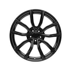 Obraz premium A sleek black wheel with a modern design on transparent background