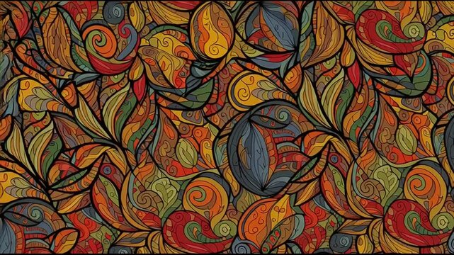 Colorful abstract floral pattern design.