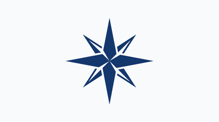Obraz premium Minimalist Blue Starburst Design on White Background
