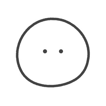 無表情な手書きの線画の絵文字アイコン - 真顔･虚無･フリーズ･どちらでもない顔のシンプルなイラスト