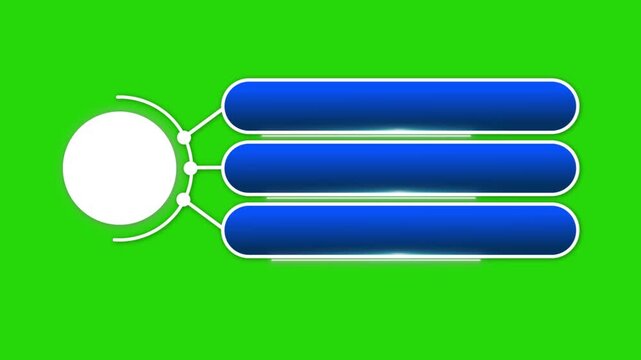 Modern Blue Multi-Banner Info-graphic on Green Screen Background. 