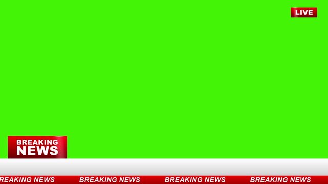 Breaking News Lower Third Animation | Red News Banner Overlay Green Screen 4K.
Designed for TV broadcast, news channels, YouTube videos, and media productions.