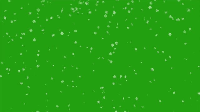 Falling Snowflakes on Green Screen | Snow Overlay Animation Loop 4K. Ideal for use in video editing, film production, social media content, and festive projects.