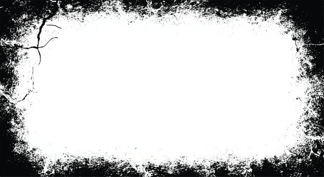 Black grunge texture border frame. Black and white grunge frame. rough and dirty texture.