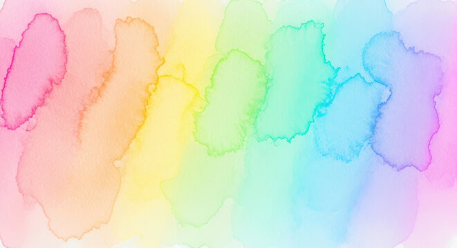 Abstract Watercolor Blend of Rainbows
