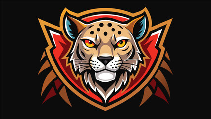 Obraz premium Stylized illustration of a leopard with bold colors and sharp lines in a modern graphic design style