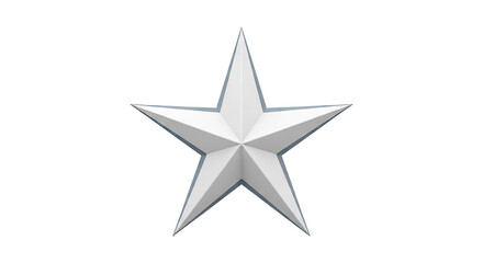Obraz premium White 3D Star Emblem with Gray Outline