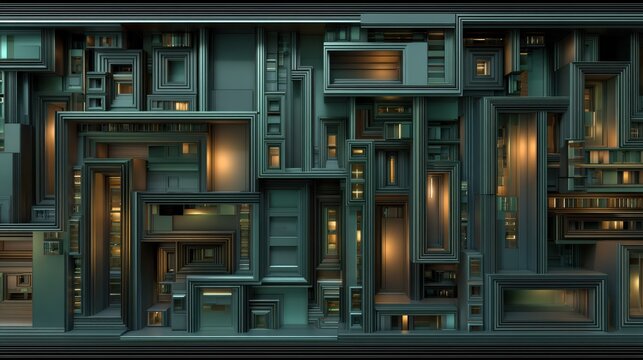 Abstract Geometric Architecture - Modular Design Concept