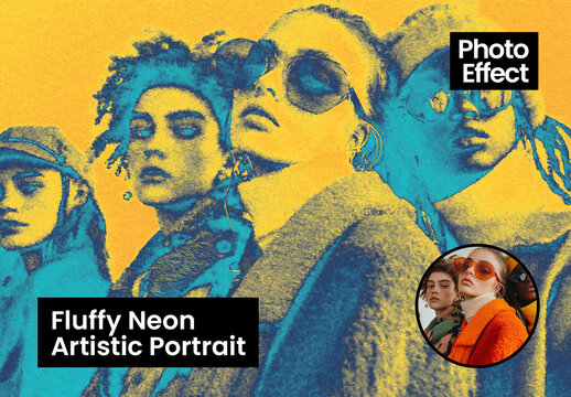Fluffy Neon Artistic Portrait Photo Effect