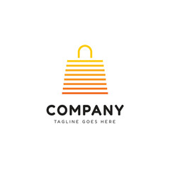 Minimal shopping bag logo for online small business