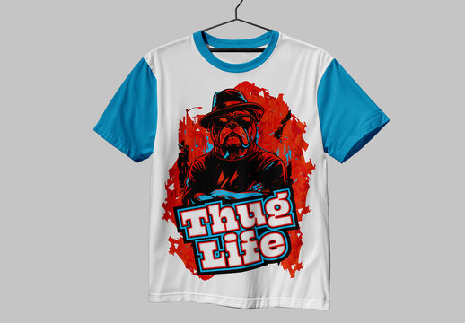 Urban Bulldog Typography T Shirt Graphic Design Print Template