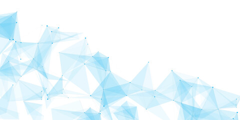 Abstract geometric background with connecting dots and lines with low poly triangle shapes. Polygonal Mesh Background Vector design digital technology concept Global network connection data structure. © Kainat 