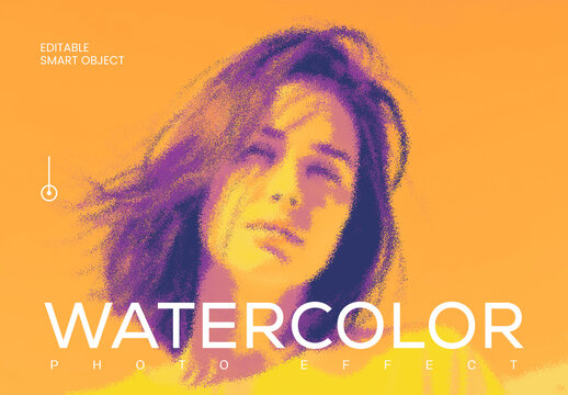 Watercolor Photo Effect Mockup