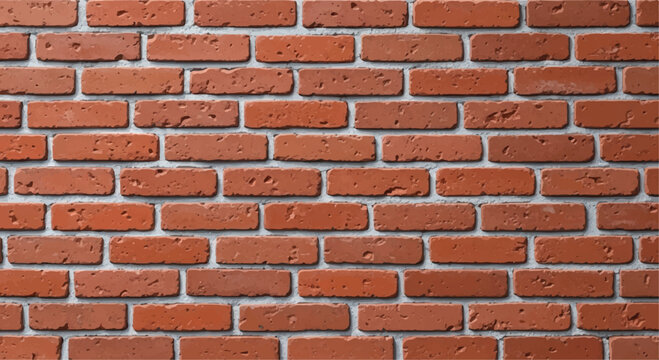 Brick wall background. Realistic brick wall vector illustration with detailed texture. Seamless brick wall.	
