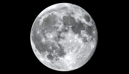Fototapeta premium A luminous celestial body glows against the vast black expanse. Its surface, textured with craters and varying shades, is prominent