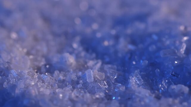 Epsom salt. Floating salt. Slow motion video. High quality 4k footage