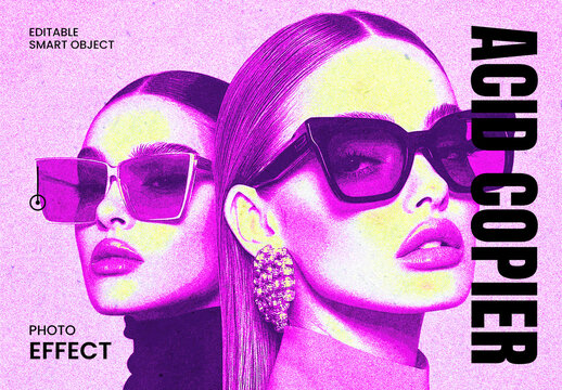 Acid Copier Photo Effect Mockup