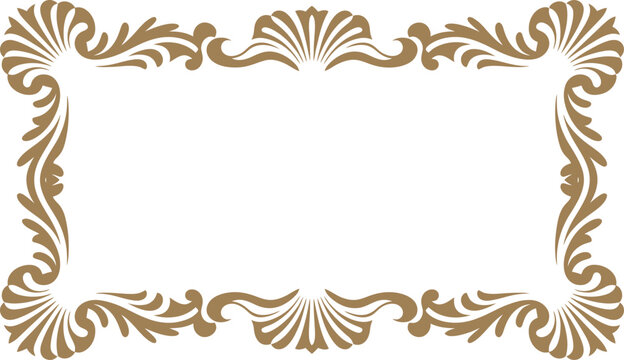 Elegant ornamental frame with seashell motifs with art nouveau with white background with graphic design with decorative border with vintage border with ornate border