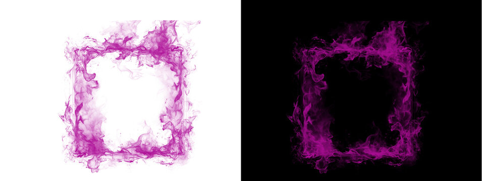 Purple Smoke Frame Border Abstract