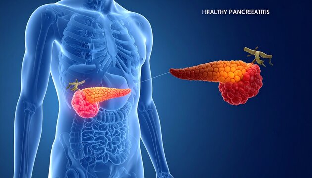 &ldquo;Pancreas highlighted in abdominal cavity.&rdquo;