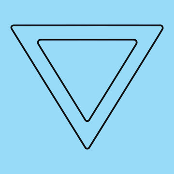 Minimal line of two inverted triangles line minimal black lines light blue background