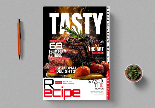 Recipe Book Cover Template Layout