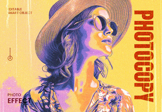 Photocopy Photo Effect Mockup