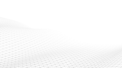 Vector 3D mesh on a white background. Waxing wave. Information technology. EPS10 © Oleksandr