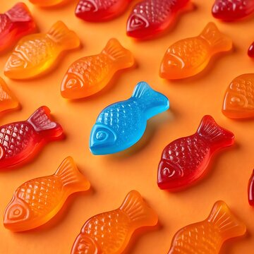 April fools' day prank colorful gummy fish arrangement a sweet and playful fools day celebration image