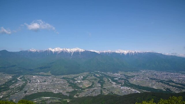 陣馬形山からみた空木岳と宝剣岳　日本