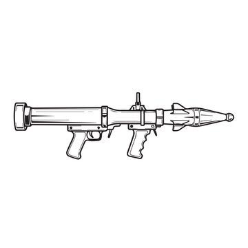 Technical illustration of a rifle-style firearm with visible components and detailed mechanisms.