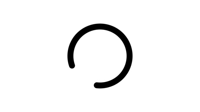 Circle loading icon animation on white background. 4K