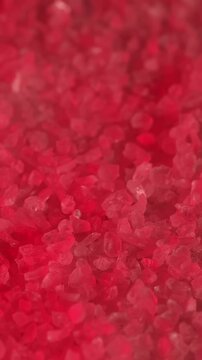 Natural salt. Red salt. Epsom salt. Slow motion video. High quality 4k footage