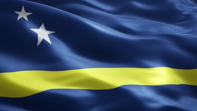 Curacao Flag Seamless Loop Animation with Stars, Soccer Event Background