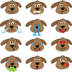 Fototapeta premium Cute Puppy Emotions Set
