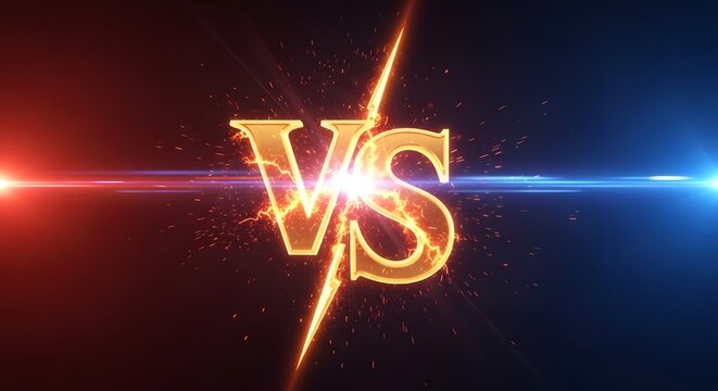 Epic battle fiery red vs icy blue a dramatic showdown