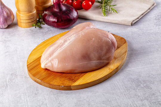 Raw chicken breast without skin