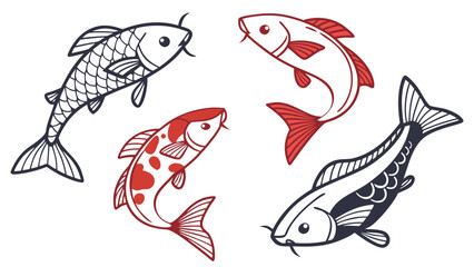 Fototapeta premium Vector image of fish for culinary design. Minimalism, flat style. Ideal for infographics, apps, and logos. SVG, AI