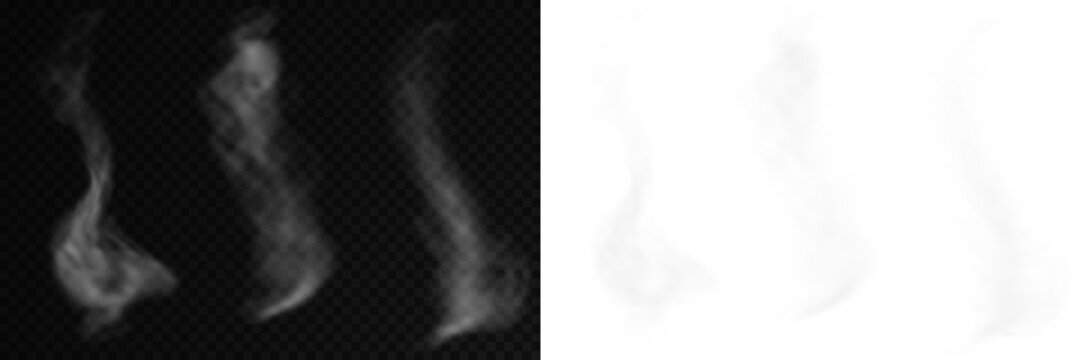 Dynamic fine smoke and photorealistic magic steam swirls. White smoke waves for coffee, tea, and hot food. Realistic fog and mist effect for professional media and cinematic scenes.