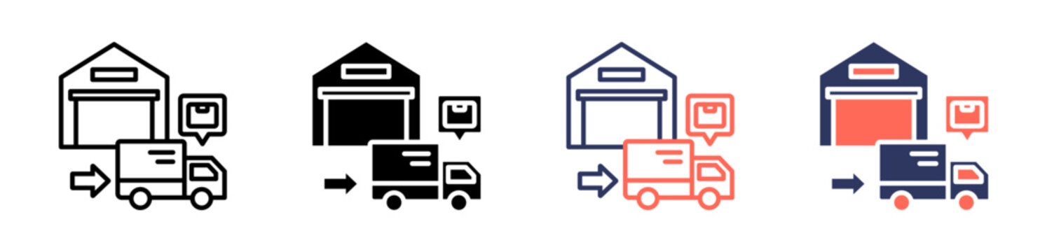 delivery icon set multiple style collection